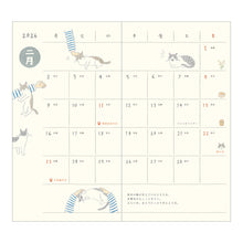 Laden Sie das Bild in den Galerie-Viewer, MIDORI - Taschenkalender 2026 - B6 Slim Katze