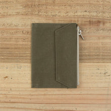 Load image into Gallery viewer, TRAVELER&#39;S FACTORY - Paper Cloth Zipper Passport size - Olive
