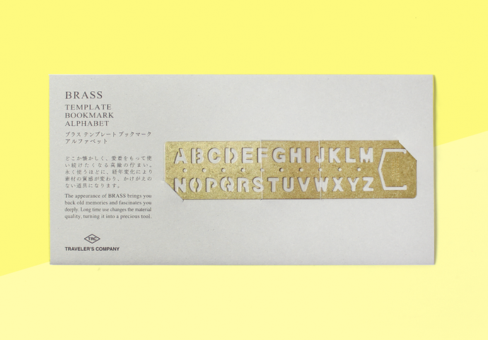 TRAVELER'S COMPANY – Brass Template Bookmark Alphabet