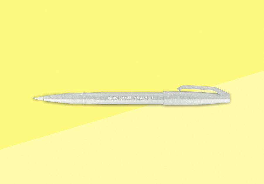 PENTEL - Touch Brush Sign Pen SES15 - Light Grey