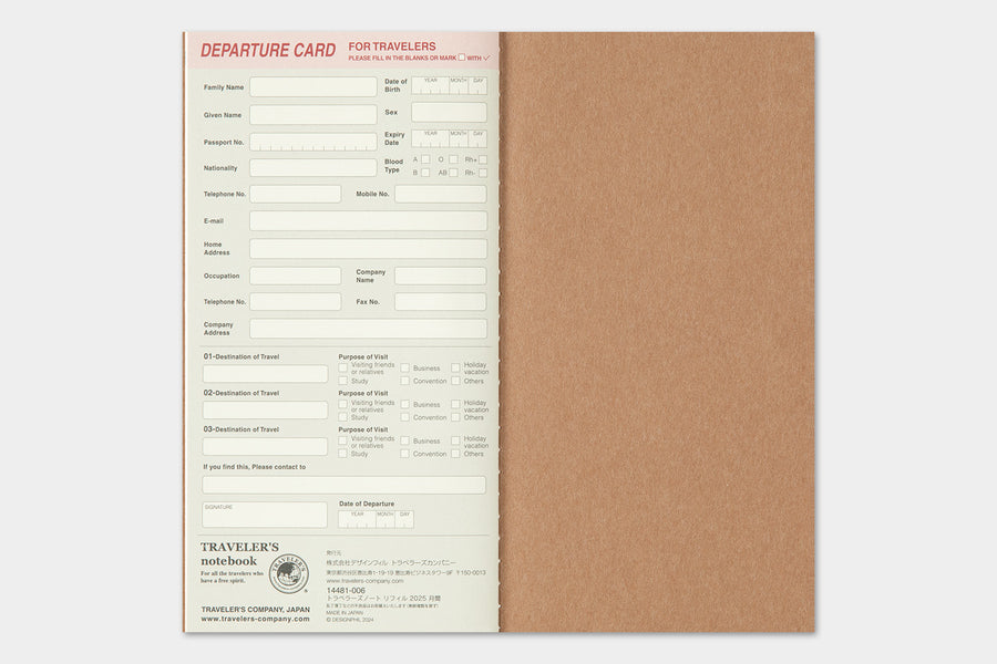 TRAVELER'S COMPANY - Traveler's Notebook Regular - 2025 monthly diary