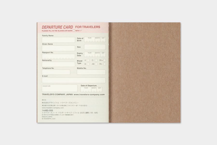 TRAVELER'S COMPANY - Traveler's Notebook Passport - 2025 Wochenplaner 