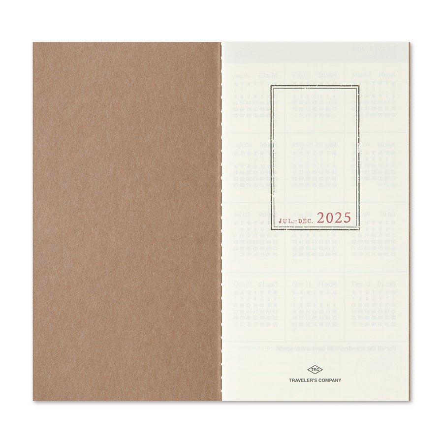 TRAVELER'S COMPANY - Traveler's Notebook Regular - 2025 weekly + memo diary - 2nd Half