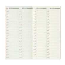 Laden Sie das Bild in den Galerie-Viewer, TRAVELER&#39;S COMPANY - Traveler&#39;s Notebook Regular - 2025 vertikaler Wochenplaner - 2. Hälfte