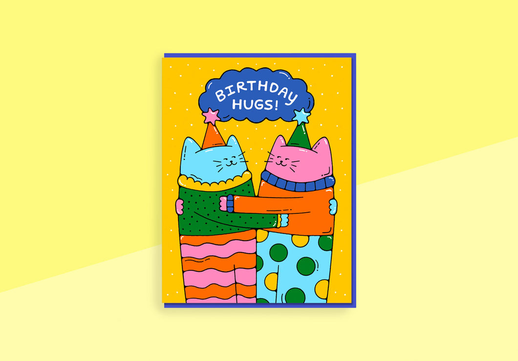 BAILEY CROUCH - Greeting Card - Birthday Hugging Cats