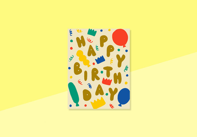 1973 - Postcard - Happy Birthday Balloons