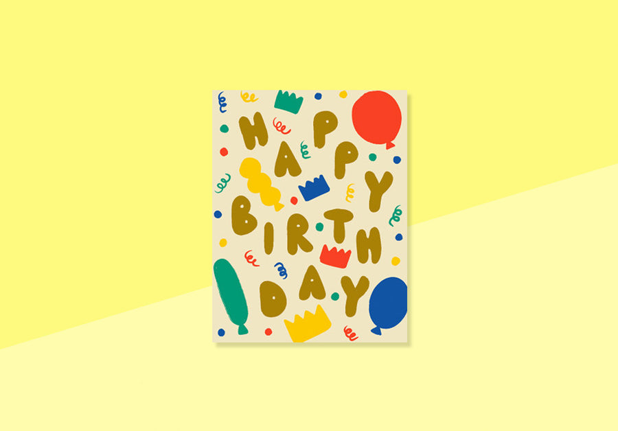 1973 - Postcard - Happy Birthday Balloons