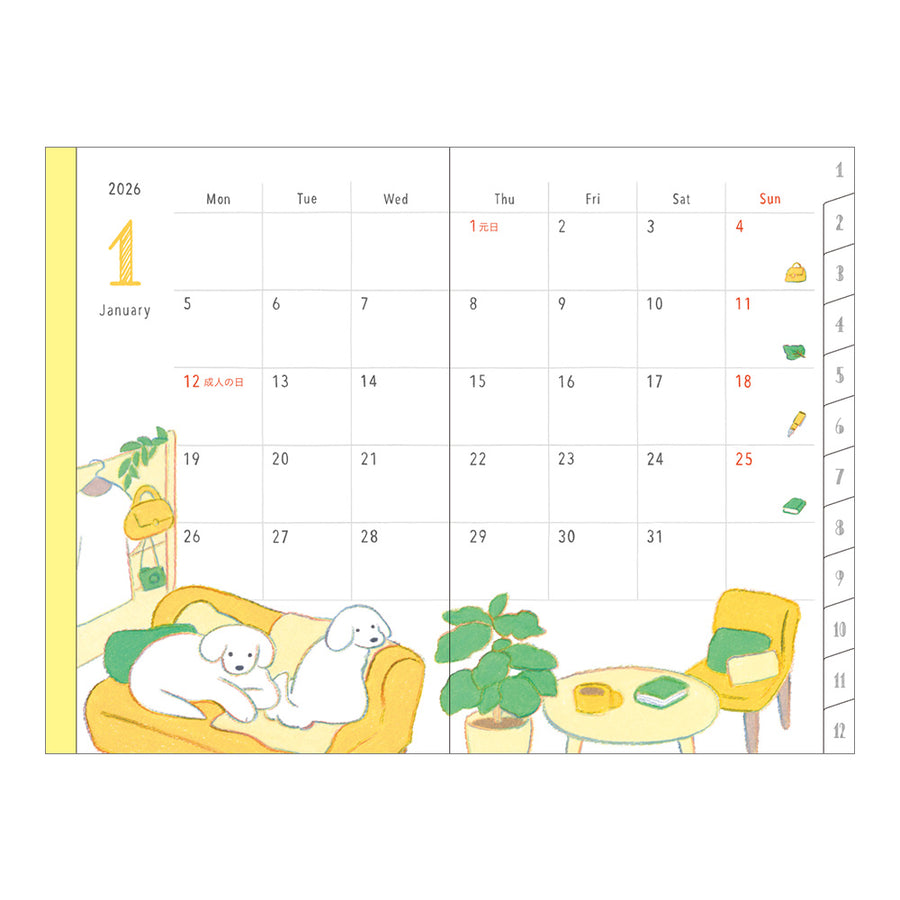 MIDORI - Taschenkalender 2026 - Mini Hund