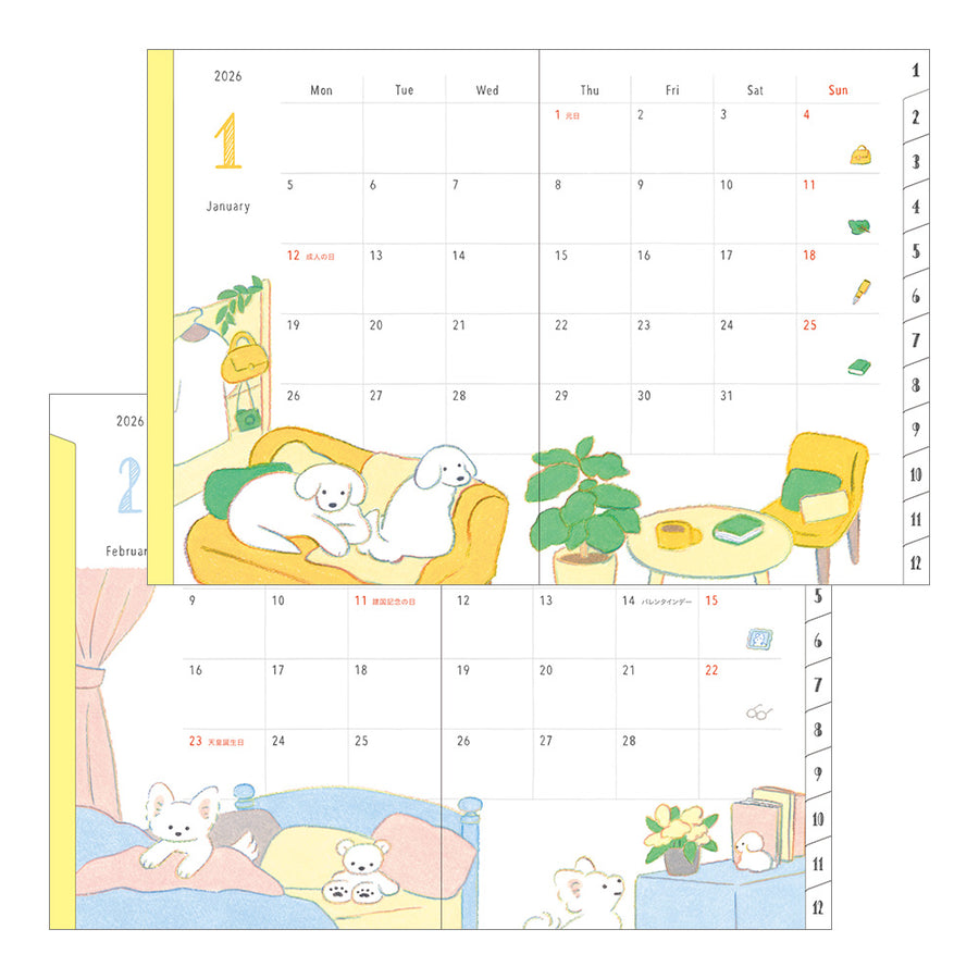 MIDORI - Taschenkalender 2026 - A6 Hund