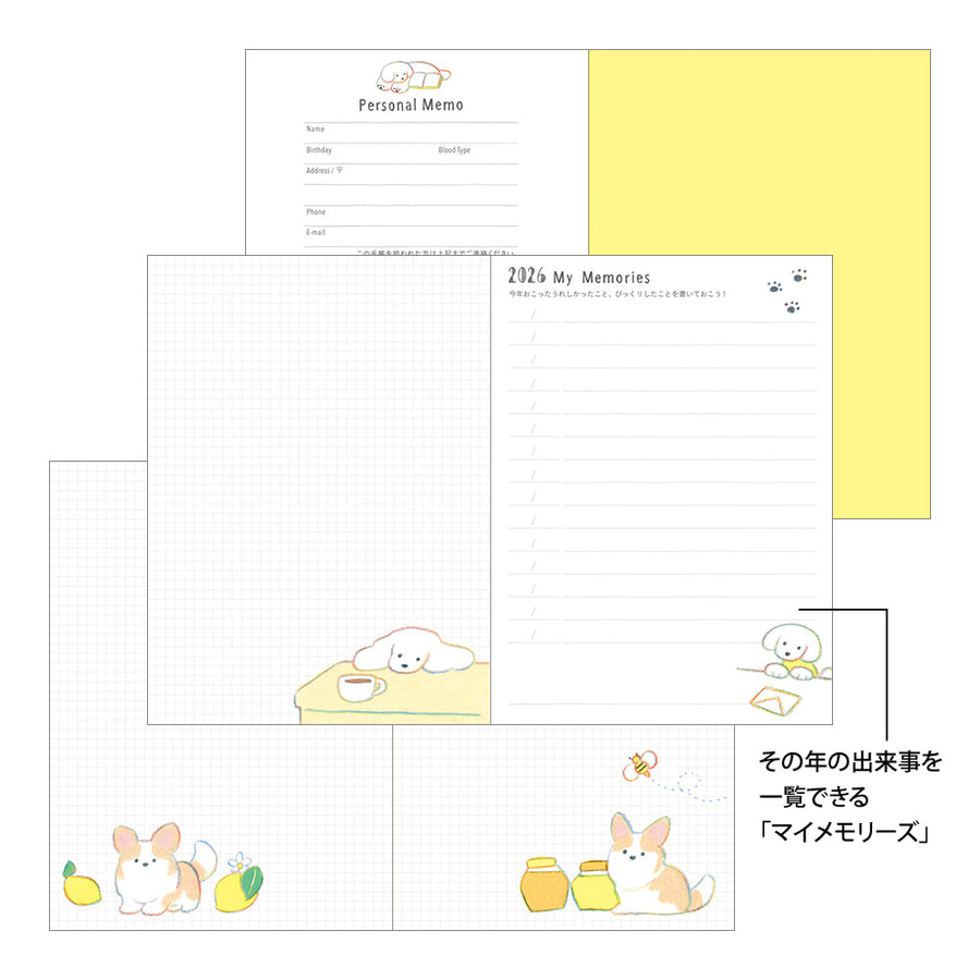 MIDORI - Taschenkalender 2026 - A6 Hund