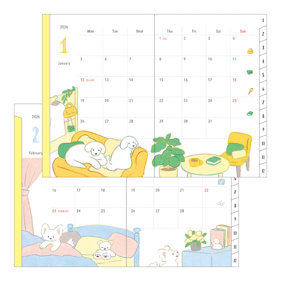 MIDORI - Pocket Diary 2026 - B6 Dog
