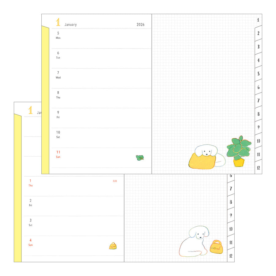 MIDORI - Pocket Diary 2026 - B6 Dog