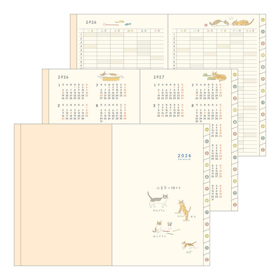 MIDORI - Taschenkalender 2026 - B6 Katze