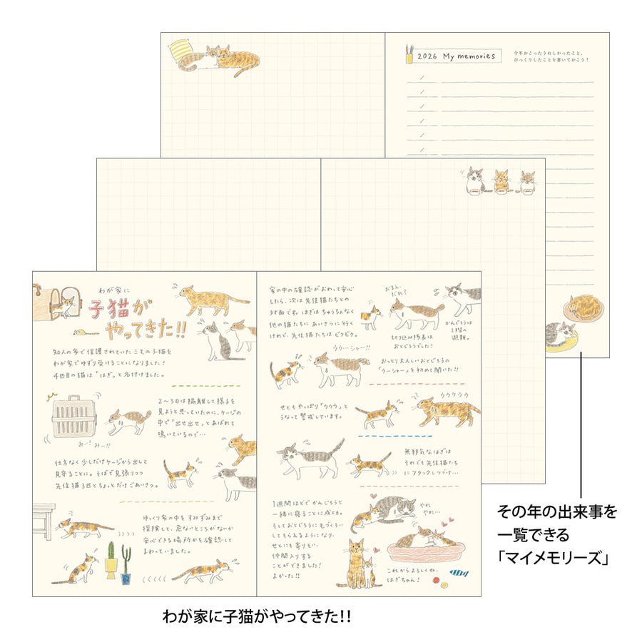 MIDORI - Taschenkalender 2026 - B6 Katze