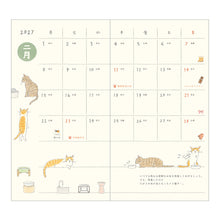 Laden Sie das Bild in den Galerie-Viewer, MIDORI - Taschenkalender 2027 - B6 Slim Katze