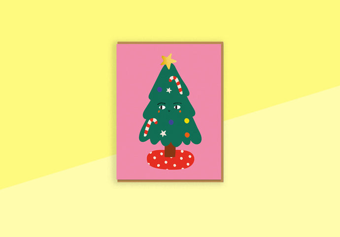 ALESS BAYLIS - Greeting Card - Christmas Candy Tree