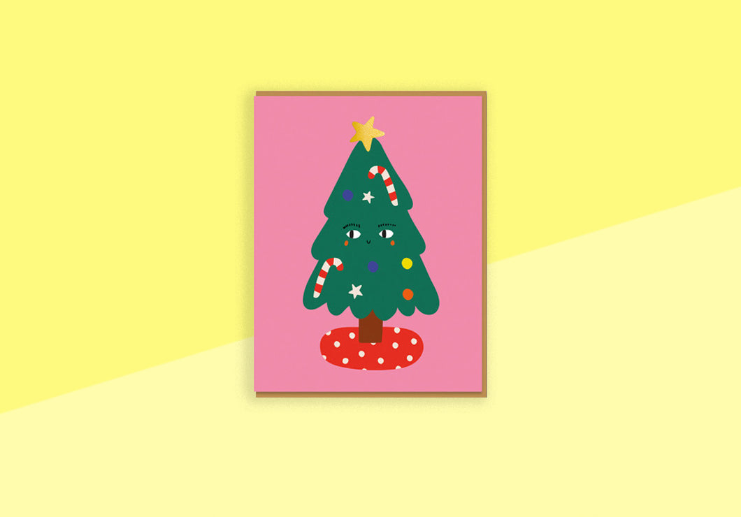 ALESS BAYLIS - Greeting Card - Christmas Candy Tree