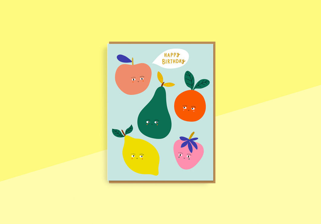 ALESS BAYLIS - Greeting Card - Happy Birthday Fruits