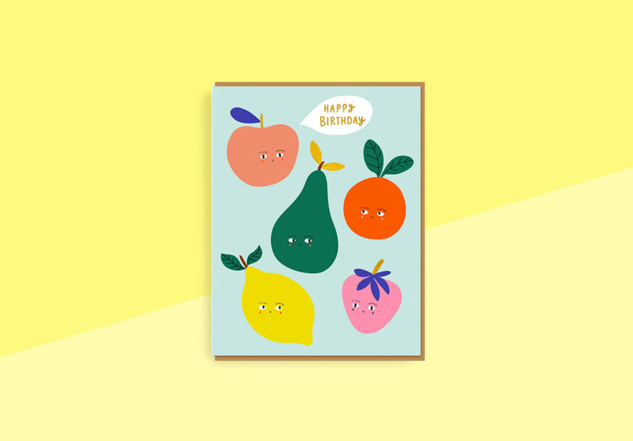 ALESS BAYLIS - Greeting Card - Happy Birthday Fruits
