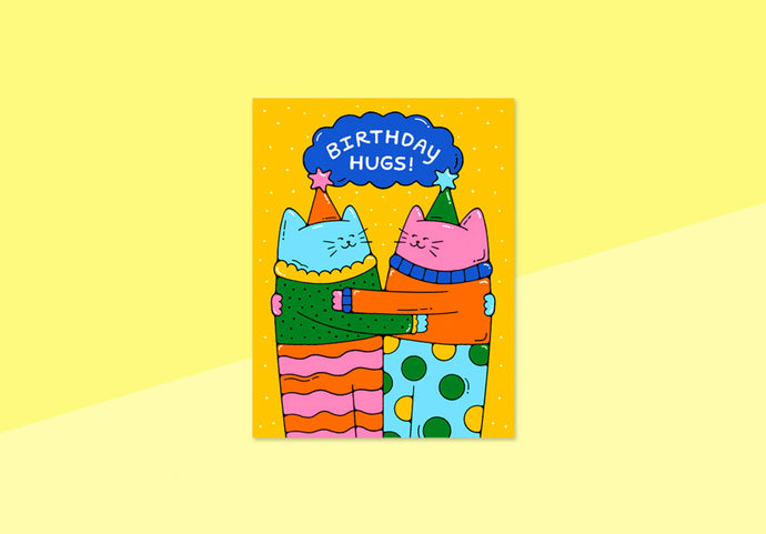 BAILEY CROUCH - Post Card - Birthday Hugging Cats