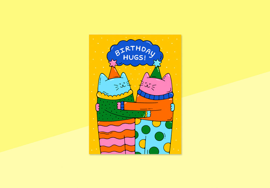 BAILEY CROUCH - Post Card - Birthday Hugging Cats