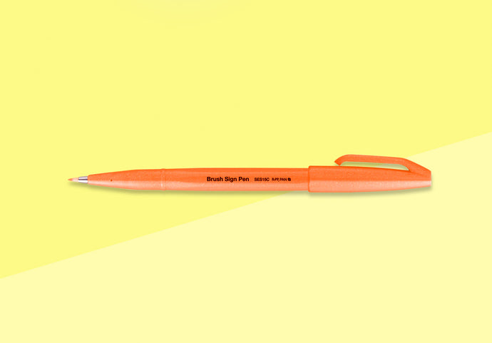 PENTEL - Touch Brush Sign Pen SES15 - Fluorescent Orange