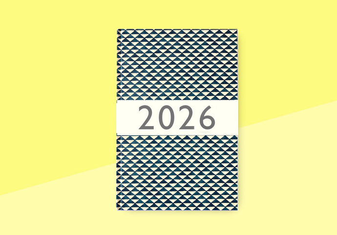 CARTA PURA - Calendar 2026 - Chiyogami large - Dreiecke petrol