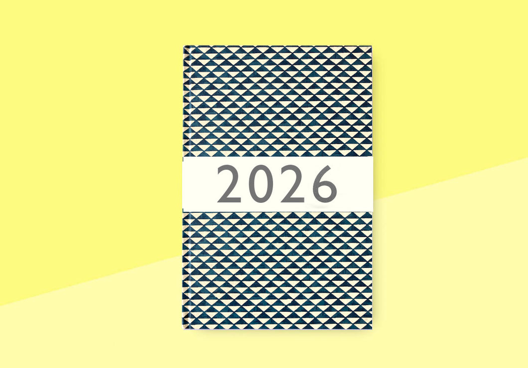 CARTA PURA - Calendar 2026 - Chiyogami large - Dreiecke petrol