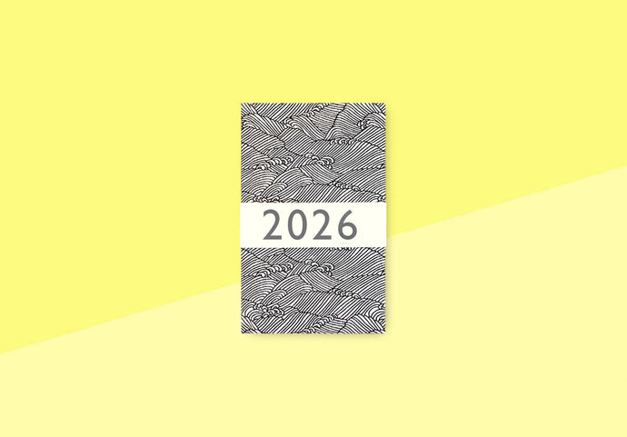 CARTA PURA - Kalender 2026 - Chiyogami Klein - Wellenspiel