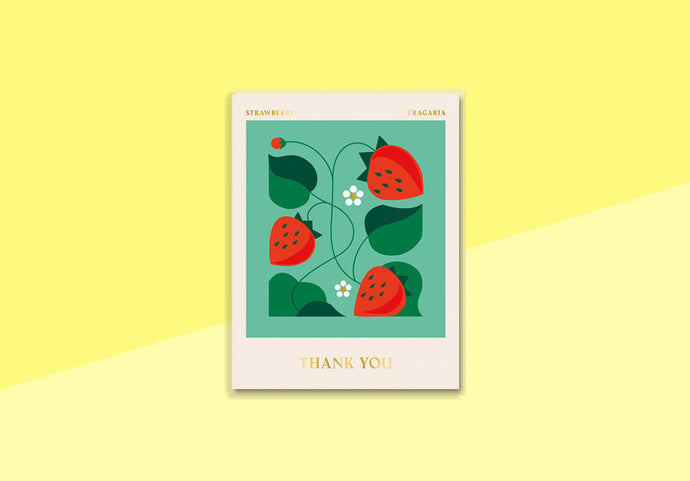 DARLING CLEMENTINE - Greeting Card - Thank You Strawberries