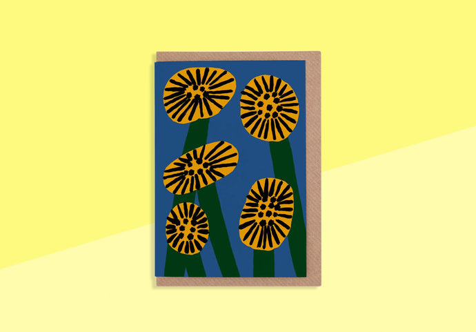 EVERMADE - Greeting Card - Memphis Flowers - Yellow