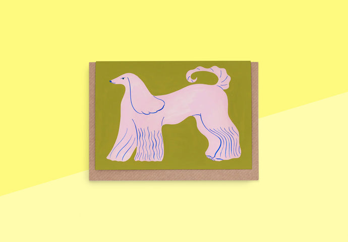 EVERMADE - Greeting Card - Pink Afghan Hound