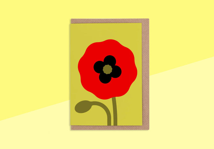 EVERMADE - Grußkarte - Rote Mohnblume