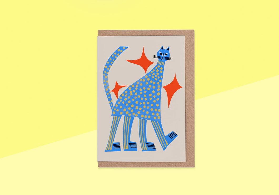 EVERMADE - Greeting Card - Tall Blue Cat