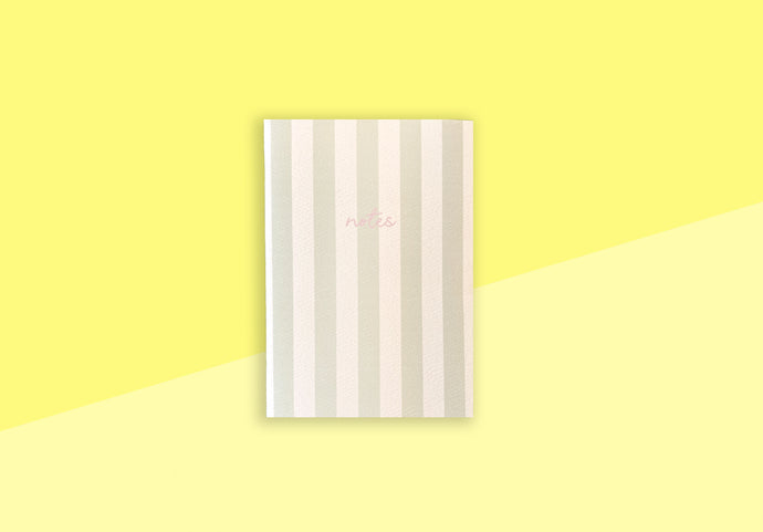 FIN - Striped Notebook - A6 - Pale Green