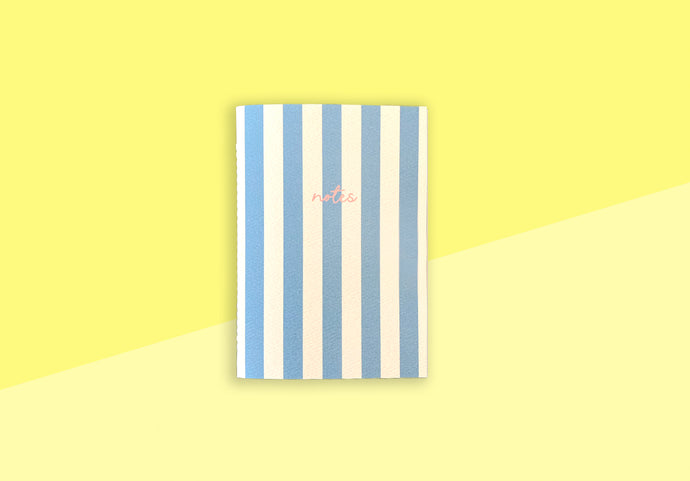 FIN - Striped Notebook - A6 - Blue