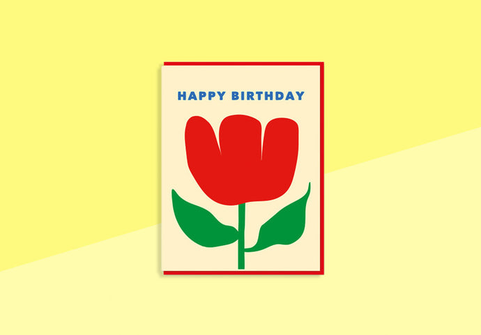 FLOWER POWER - Grußkarte - Herzlichen Glückwunsch zum Geburtstag