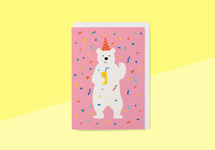 GRAPHIC FACTORY - Greeting card - Polar Bear Party Time