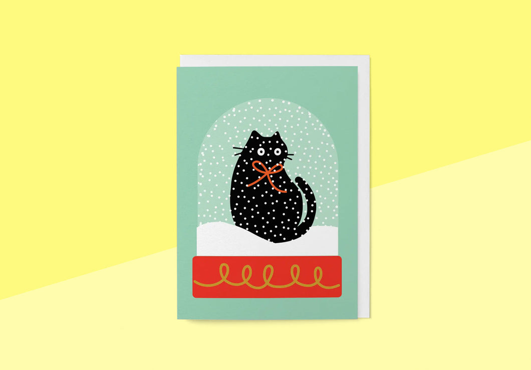 GRAPHIC FACTORY - Greeting card - Snow Globe Christmas Cat