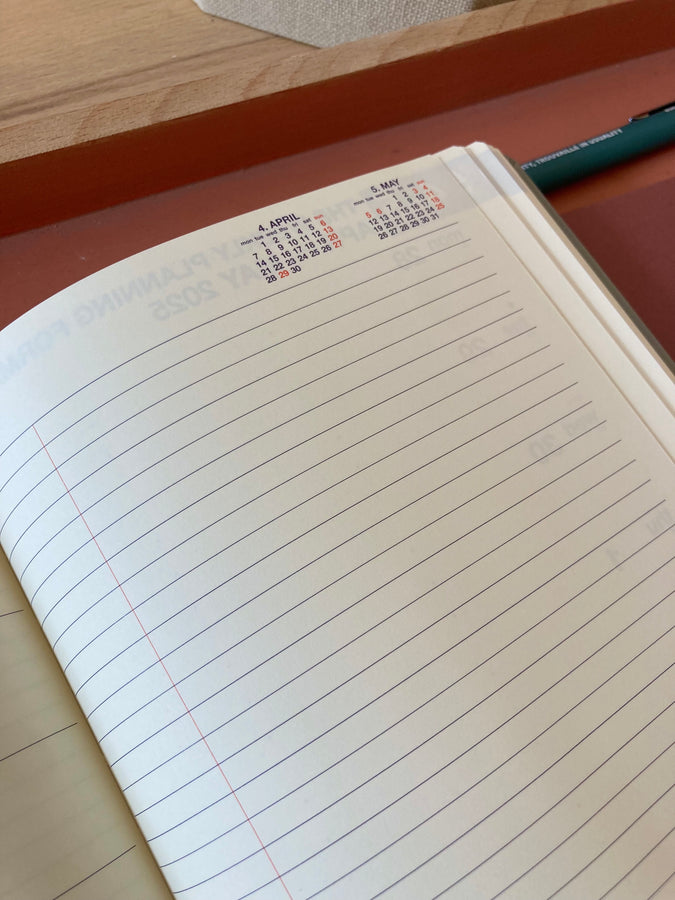 HIGHTIDE - Diary 2025 Minute Manager Left - A5 Navy