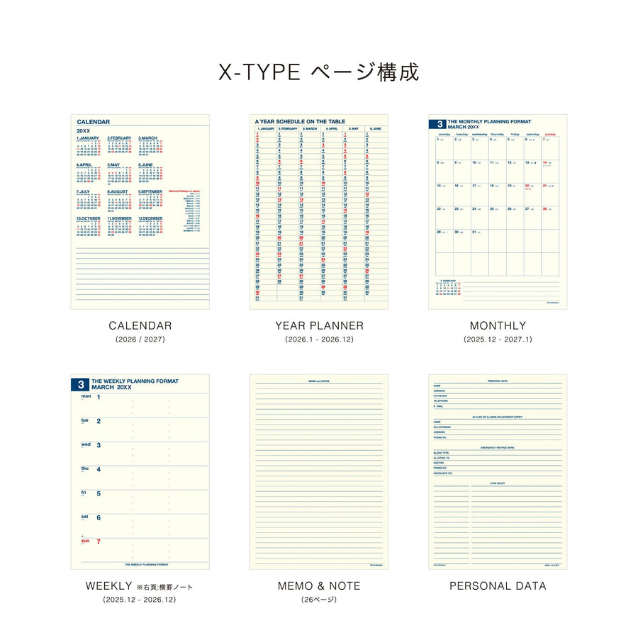HIGHTIDE - NX Type Refill 2026 für Minute Manager Diary - A5