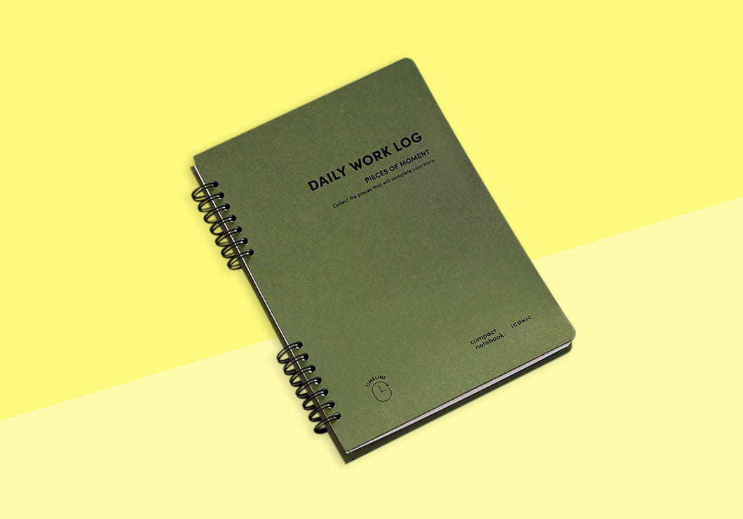 ICONIC - Tägliches A5-Arbeitsprotokoll 08 - Grün Oliv