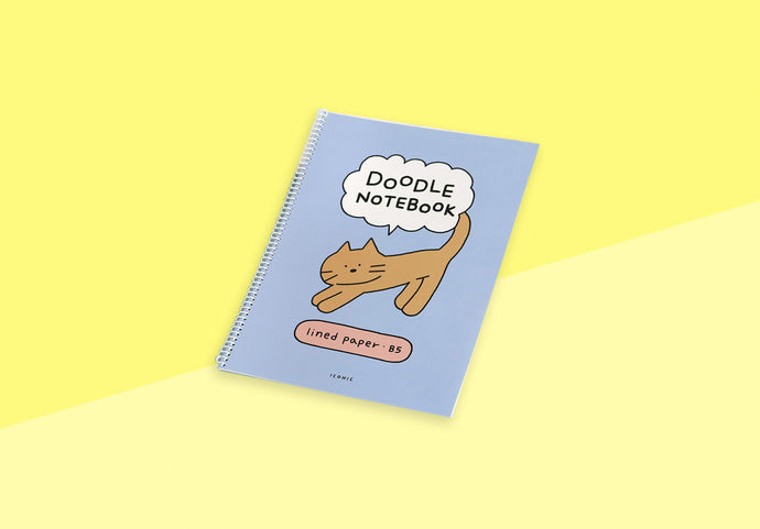 ICONIC - Doodle Notebook Line - B5 - Soft Blue
