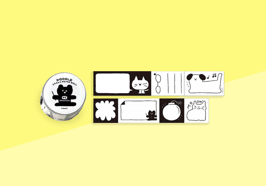 ICONIC - Doodle Sticky Memo Roll - 02 Animal