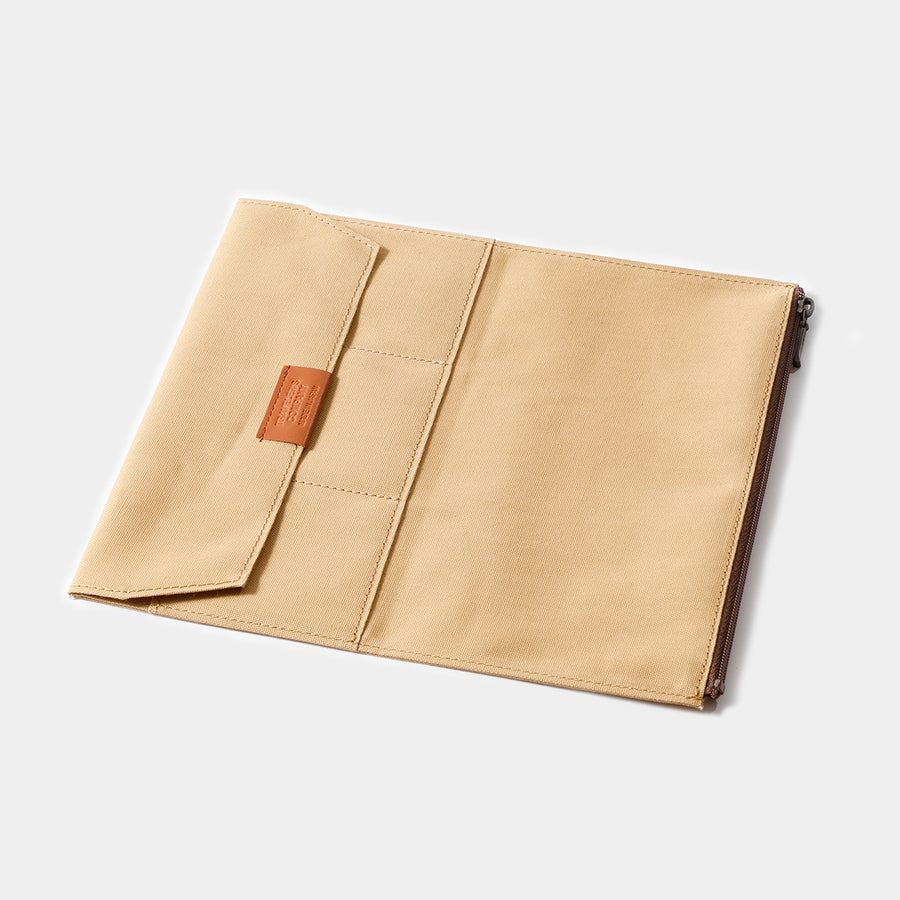 TRAVELER'S FACTORY - Notebook Cotton Zipper Case - Beige