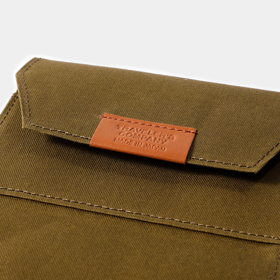 TRAVELER'S FACTORY - Cotton Zipper Case Passport size - Olive
