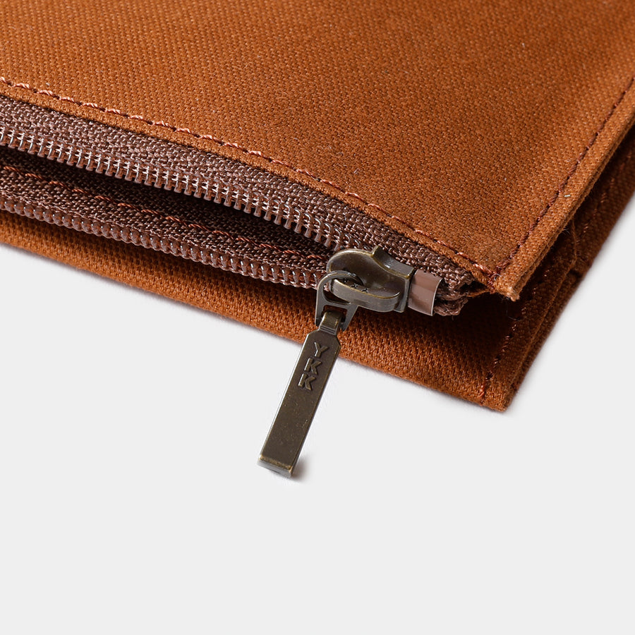 TRAVELER'S FACTORY - Cotton Zipper Case Passport size - Brown