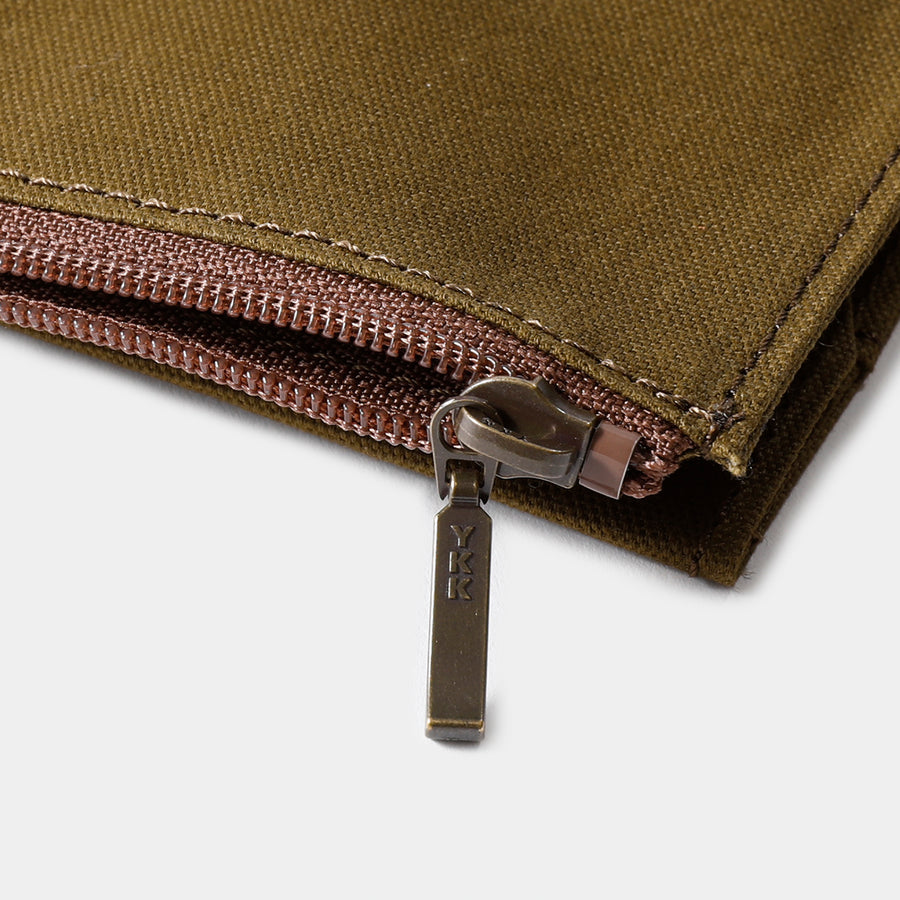 TRAVELER'S FACTORY - Cotton Zipper Case Passport size - Olive