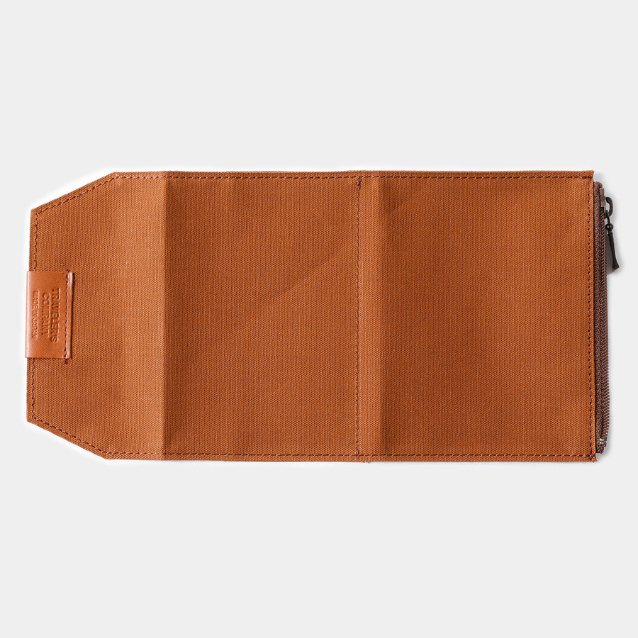 TRAVELER'S FACTORY - Cotton Zipper Case Passport size - Brown