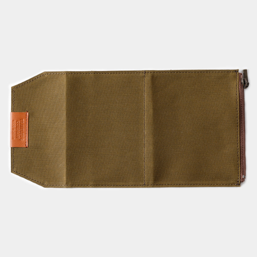 TRAVELER'S FACTORY - Cotton Zipper Case Passport size - Olive